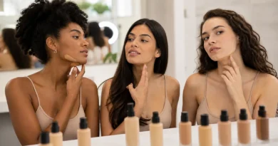 base vegana em diferentes tons de pele com acabamento natural