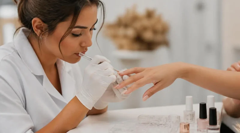 alongamento de unhas em gel com acabamento natural