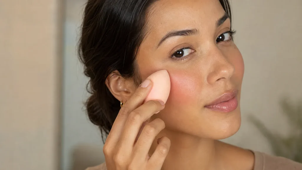 Maquiagem para cada formato de rosto: como valorizar seus traços aplicação de blush para valorizar os traços naturais do rosto