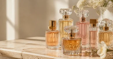 melhores perfumes femininos importados em frascos elegantes sobre uma mesa