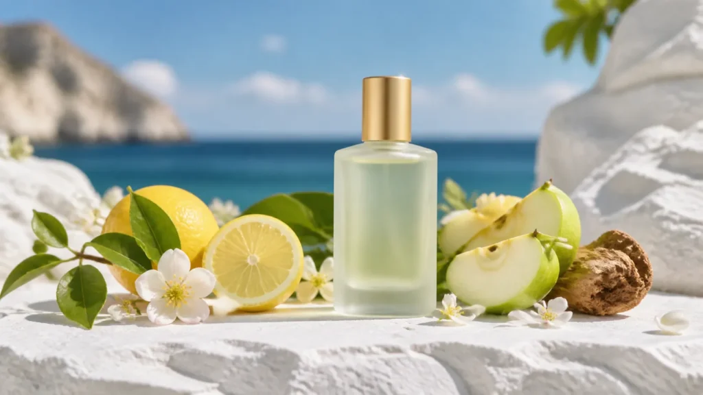 perfume feminino fresco com limão, maçã verde e notas cítricas