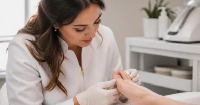 cuidado profissional para avaliar alteração em unha com suspeita de micose