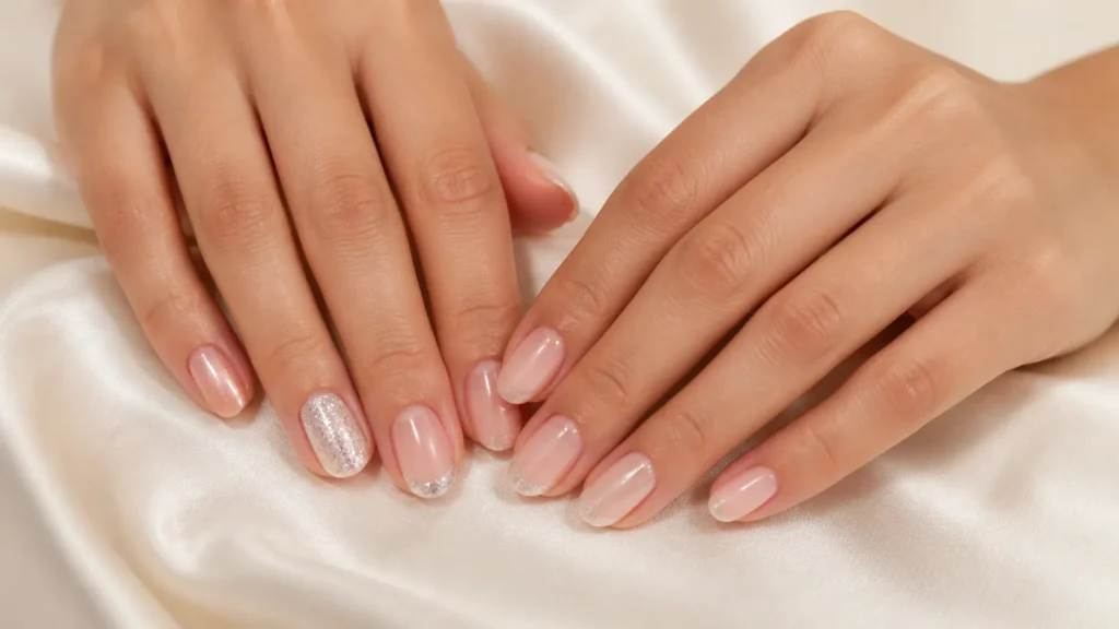 unhas decoradas simples com glitter e brilho