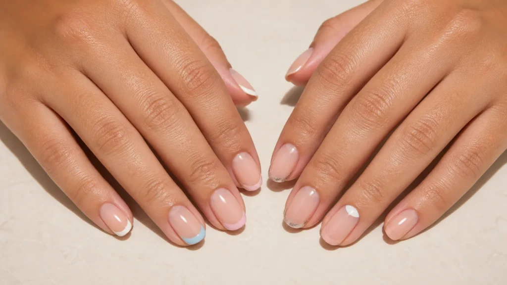 unhas decoradas simples com francesinha