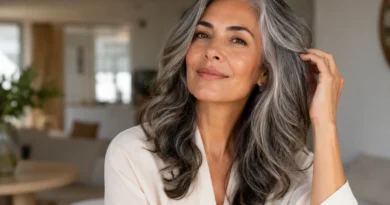 mulher brasileira com cabelo grisalho natural e brilhante