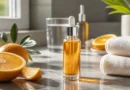 Melhor vitamina C para o rosto com sérum de skincare em uma rotina de cuidados com a pele