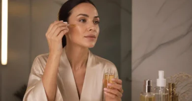 Retinol para que serve: mulher aplicando produto de skincare com retinol na rotina de cuidados com a pele