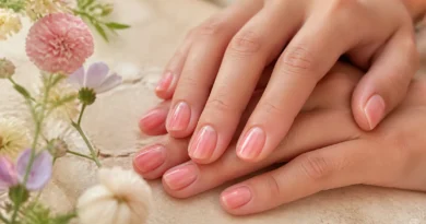 aura nails em rosa e pêssego com efeito esfumado no centro das unhas