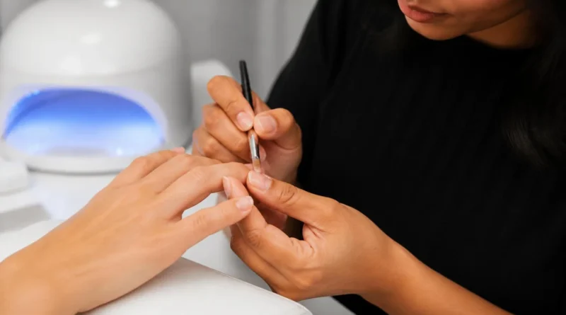 banho de gel aplicado em unhas naturais