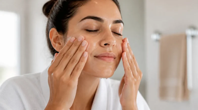 sabonete facial suave para pele sensível em rotina de limpeza