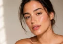 maquiagem com skincare com pele leve, blush cremoso e lábios hidratados