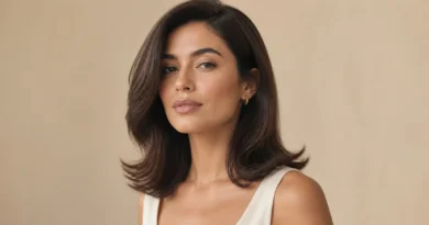 cabelo castanho médio com pontas viradas para fora e movimento suave