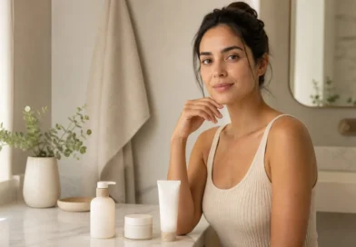rotina de skincare para pele sensível com produtos suaves
