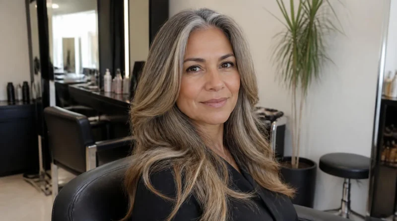 transição de cabelo pintado para grisalho