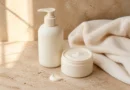 loção corporal sem marca com textura cremosa