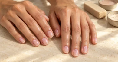 unhas naturais curtas e brilhantes após manicure japonesa sem esmalte