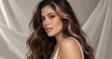 mecha rosa localizada em cabelo castanho com acabamento moderno