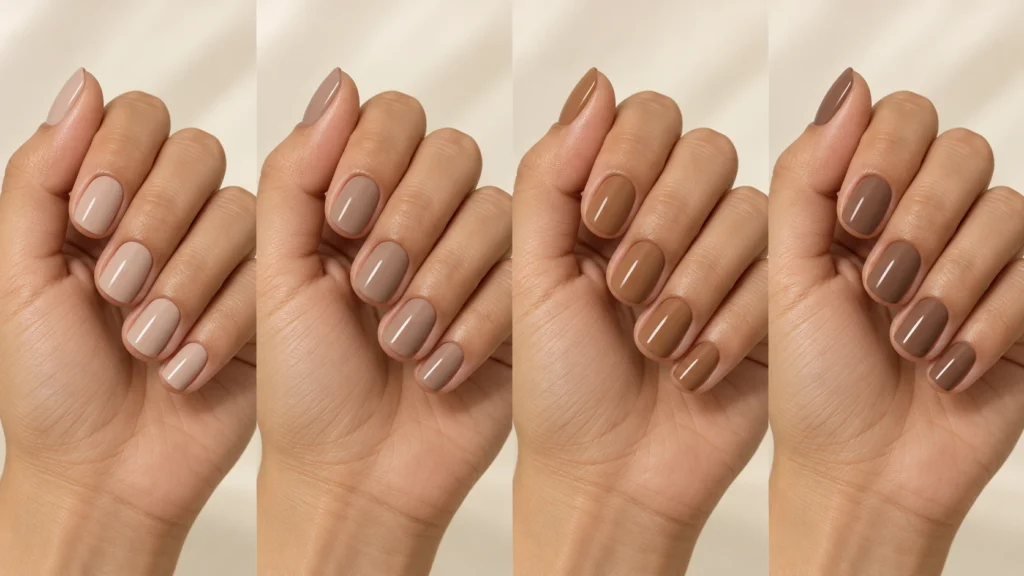 Paleta de unhas latte do café com leite ao mocha